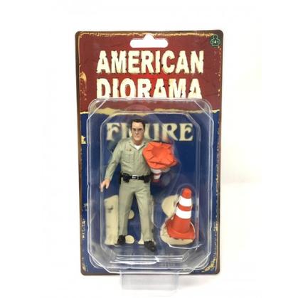Figurine Police - Highway Patrol - Ramassant cônes