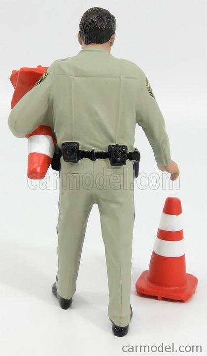 Police Figure Highway Patrol - Collecting Traffic Cones