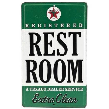 TEXACO REST ROOM EMBOSSED TIN SIGN (6"x10")