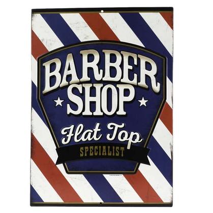 BARBER SHOP EMBOSSED TIN SIGN (10"x14")