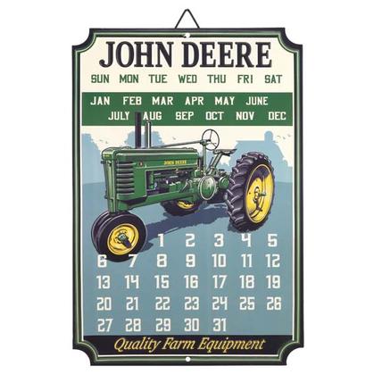 JOHN DEERE EMBOSSED TIN CALENDAR (10"x15")
