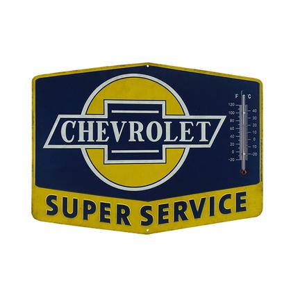 CHEVROLET EMBOSSED TIN THERMOMETER (14&quot;x10&quot;)