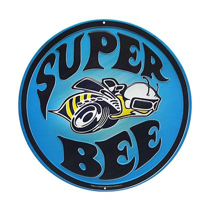 SUPER BEE BLUE EMBOSSED TIN SIGN (12&quot;x12&quot;)