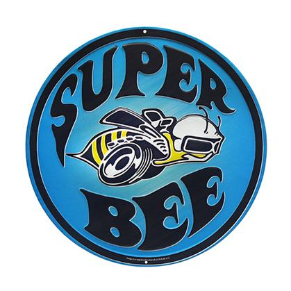 SUPER BEE BLUE EMBOSSED TIN SIGN (12"x12")