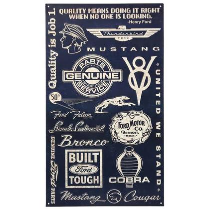 FORD LOGOS COLLAGE TIN SIGN (14"x24")