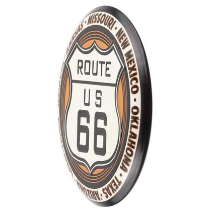 ROUTE 66 EMBOSSED TIN BUTTON (13"x13")