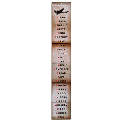 PILOT CODE EMBOSSED TIN SIGN 6"x36"