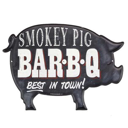 SMOKEY PIG EMBOSSED TIN SIGN 14"x10"