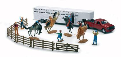 Rodeo Playset with Fifth Wheel Trailer and Red Truck