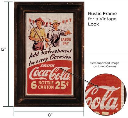 Coca-Cola Linen Canvas Rustic 12x8&quot;