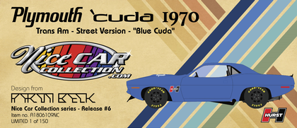 Plymouth Cuda 1970 "Trans Am Street Version Blue Cuda" NICE CAR COLLECTION Series