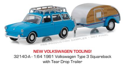 1961 Volkswagen Type 3 Squareback with Tear Drop Trailer "Hitch and Tow Series 14"