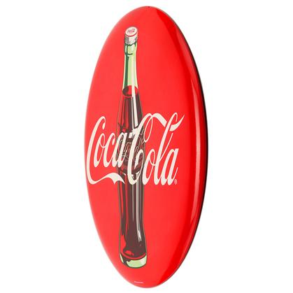 COCA-COLA HIGH-GLOSS TIN BUTTON SIGN 14"x14"