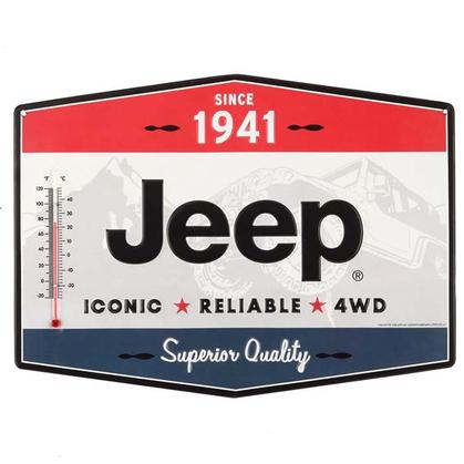 JEEP TIN THERMOMETER 14"x10"