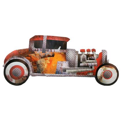 SCRAP TIN HOT ROD RUSTIC EMBOSSED TIN SIGN 30"x13"