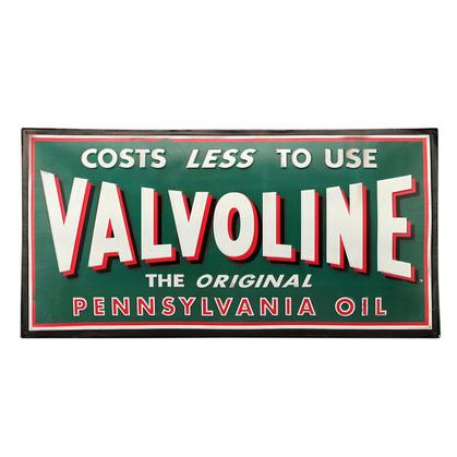 VALVOLINE DOMED TIN SIGN 26"X13"