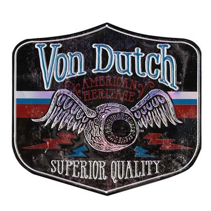 VON DUTCH PATCH EMBOSSED TIN SIGN 14"X13"