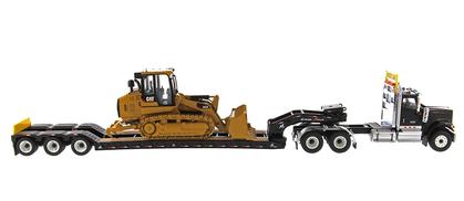International HX520 Tandem Day Cab Tractor with XL 120 HDG Lowboy Trailer and Cat 963K Track Loader