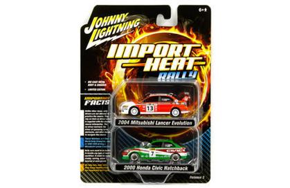Johnny Lightning 1/64 Import Heat Honda Civic & Mitsubishi Lancer