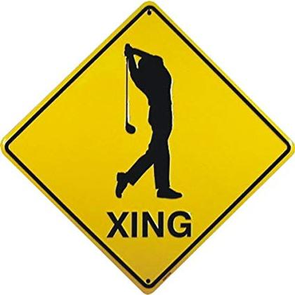 Golfer Crossing Sign