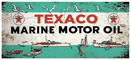 Enseigne Texaco Marine Motor Oil 52"x22"