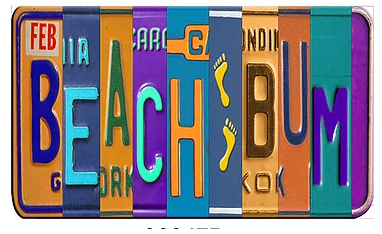 License Plate Beach Bum