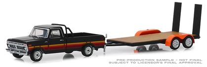 1977 Ford F-100 and Free Wheeling Stripes & Flatbed Trailer Hitch and Tow Series 17