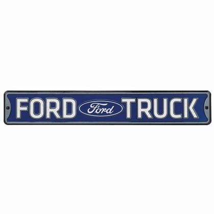 FORD TRUCK EMBOSSED TIN STREET SIGN 20x3.5
