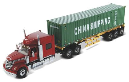 International LoneStar Sleeper with Skeletal Trailer and 40&