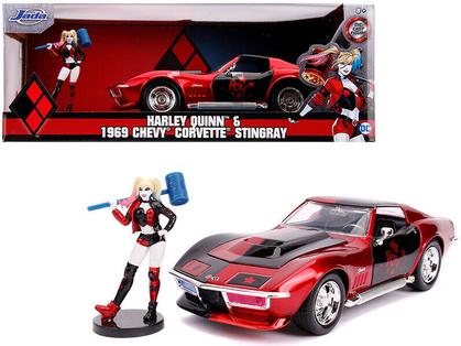 Chevrolet Corvette Stingray 1969 with Harley Quinn Figure DC Comics Bombshells