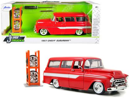 Chevrolet Suburban 1957 with Extra Wheels & Stripes