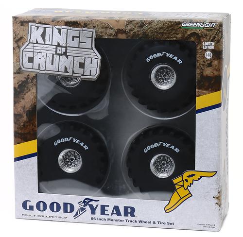 Goodyear "66 Monster Truck Roues et Pneu Set 1:18 Kings of Crunch