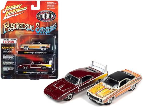 Johnny Lightning 1/64 1969 Chevy & Dodge Psychedelic &