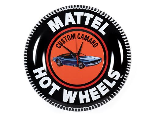 AUTO WORLD 12? HOT WHEELS COLLECTOR BUTTON TIN CLOCK CUSTOM CAMARO