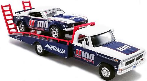 Allan Moffat U100 - Ford F-350 Ramp Truck with U100 1969 Ford Trans AM Mustang