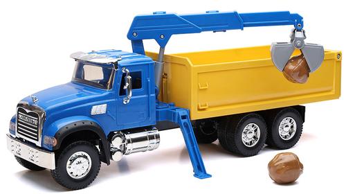 Mack Granite Dump Truck with Crane and Rocks