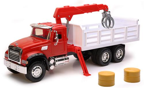 Mack Granite Truck with Stakebed and Round Hay Bales