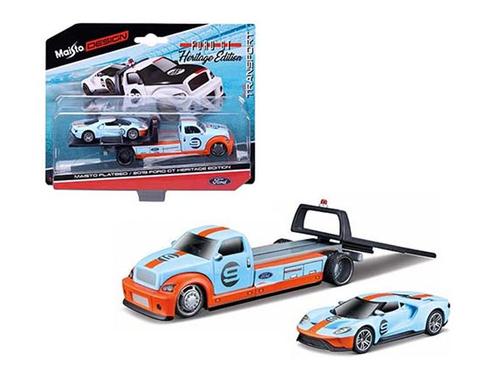 MAISTO ELITE TRANSPORT HERITAGE 2017 FORD GT & FLATBED
