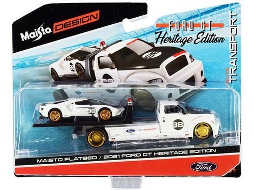 MAISTO ELITE TRANSPORT HERITAGE 2017 FORD GT & FLATBED