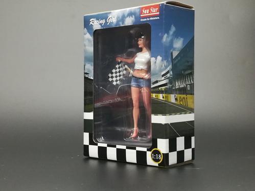 Figurine Racing Girl (avec drapeau)