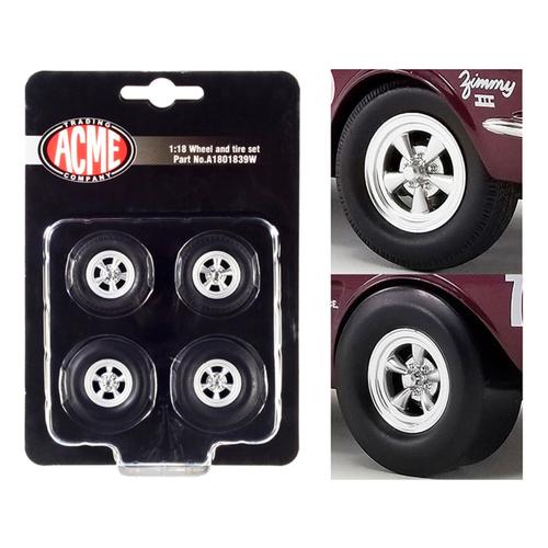 A/FX Drag Wheel and Tire Set of 4 pieces from 1965 Ford Mustang A/FX