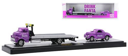 Fanta - 1958 Dodge COE Truck with 1941 Willys Coupe Gasser (M2 Machines Auto-Haulers 56000-TW13)