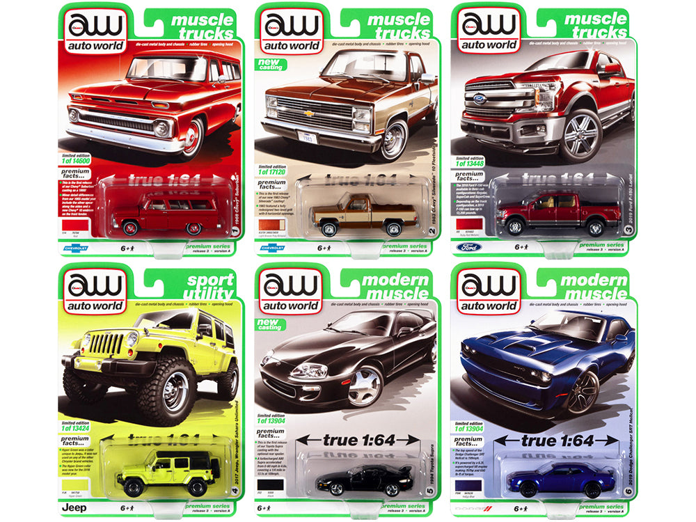 Autoworld Premium 2021 Set A of 6 pieces Release 3 1/64 – Nice Car