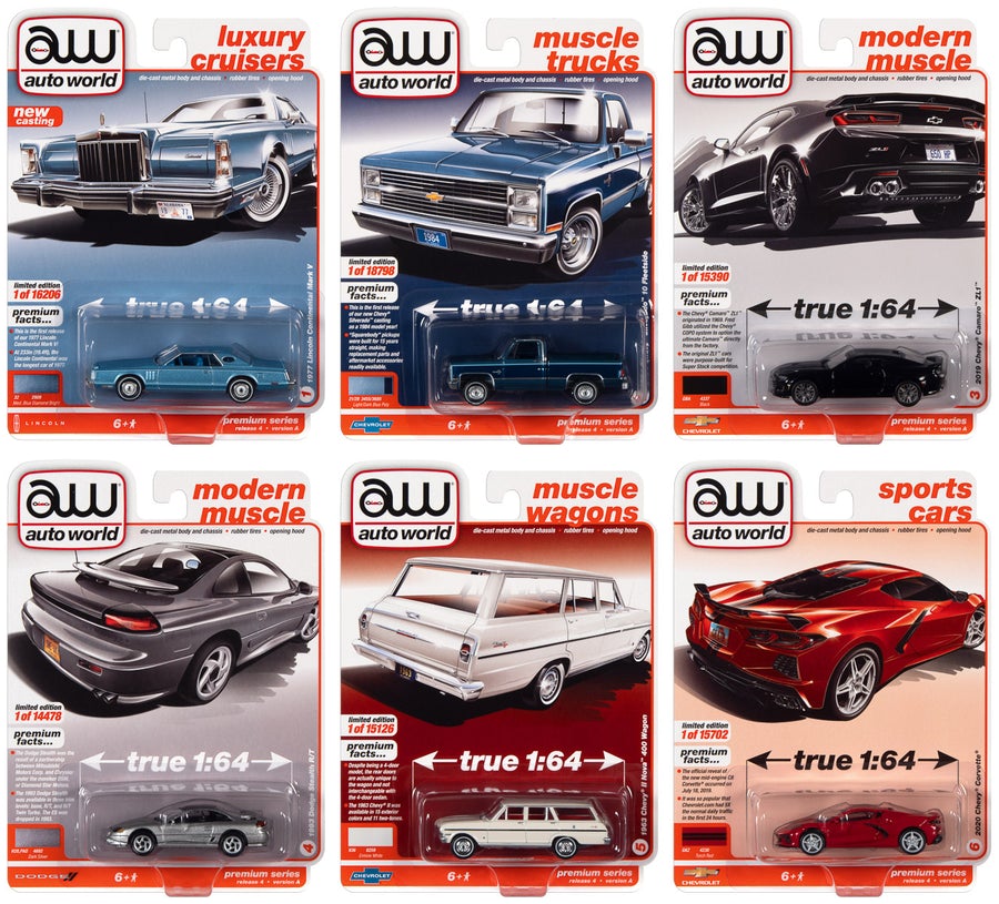 Autoworld Premium 2021 Set A of 6 pieces Release 4 1/64