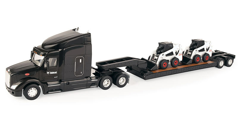 Bobcat - Peterbilt 579 Semi with Lowboy Trailer and Two Bobcat S450 Skid Loaders