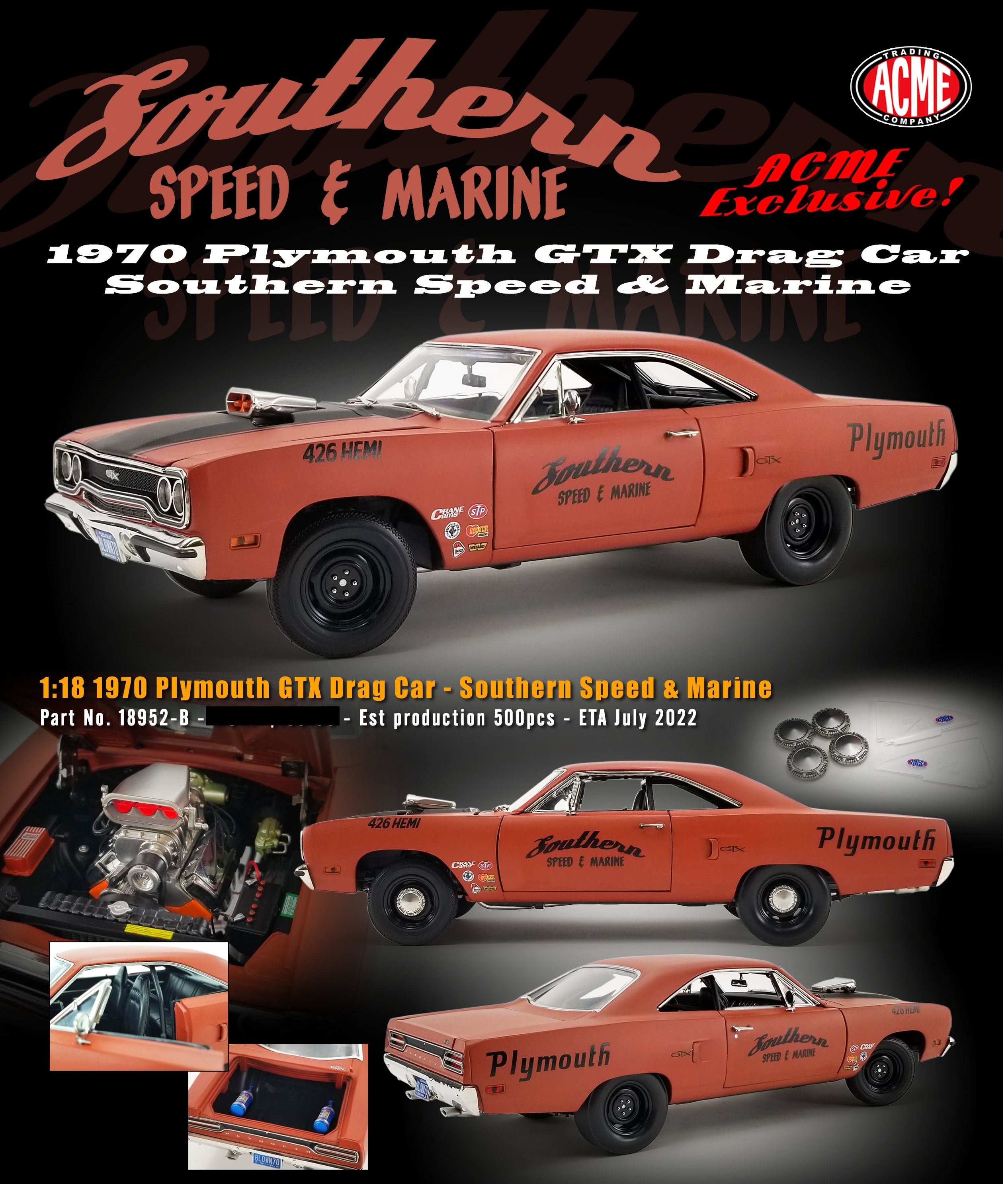 Plymouth GTX 1970 Drag Car "Southern Speed & Marine"