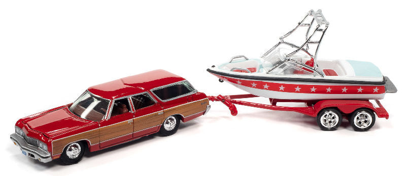 1973 Chevy Caprice Woody Wagon with Mastercraft Boat and Trailer