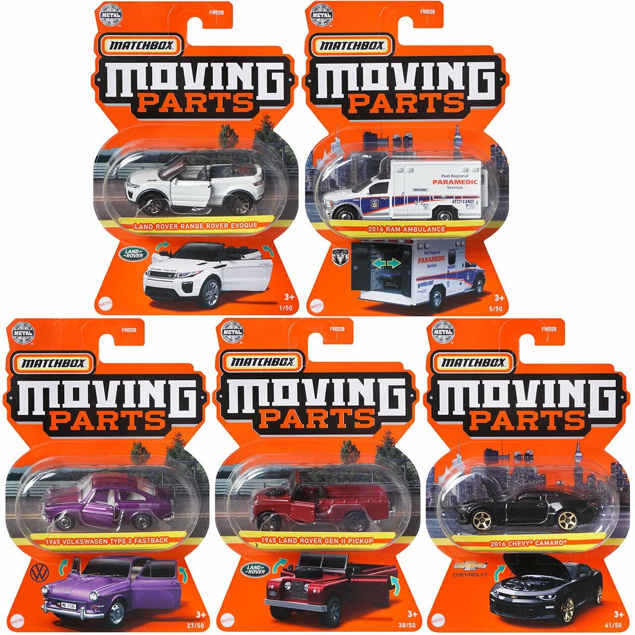 Matchbox Moving Parts 2022 Vehicles (Set of 5)