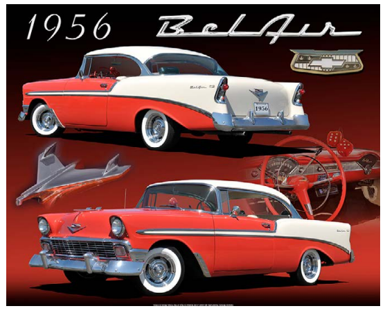Chevrolet Bel Air 1956 15"x12"