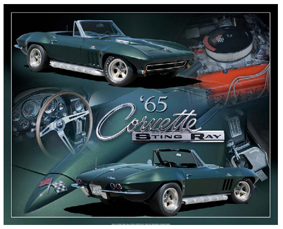 Chevrolet Corvette StingRay 1965 CONVERTIBLE 15"x12"